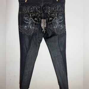 Black and Gray Striped Jeans